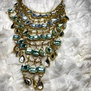 Gold/blue statement necklace